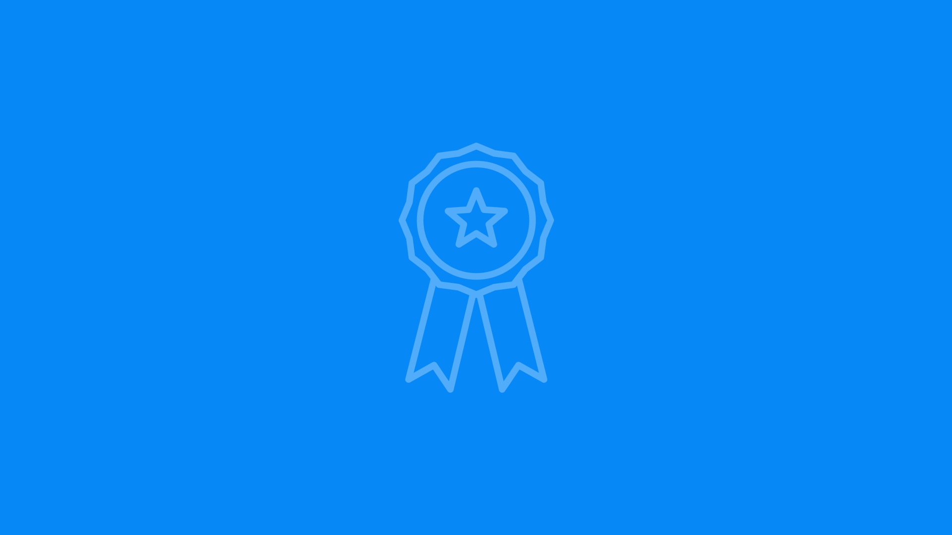 Award ribbon icon with a light blue geometric background