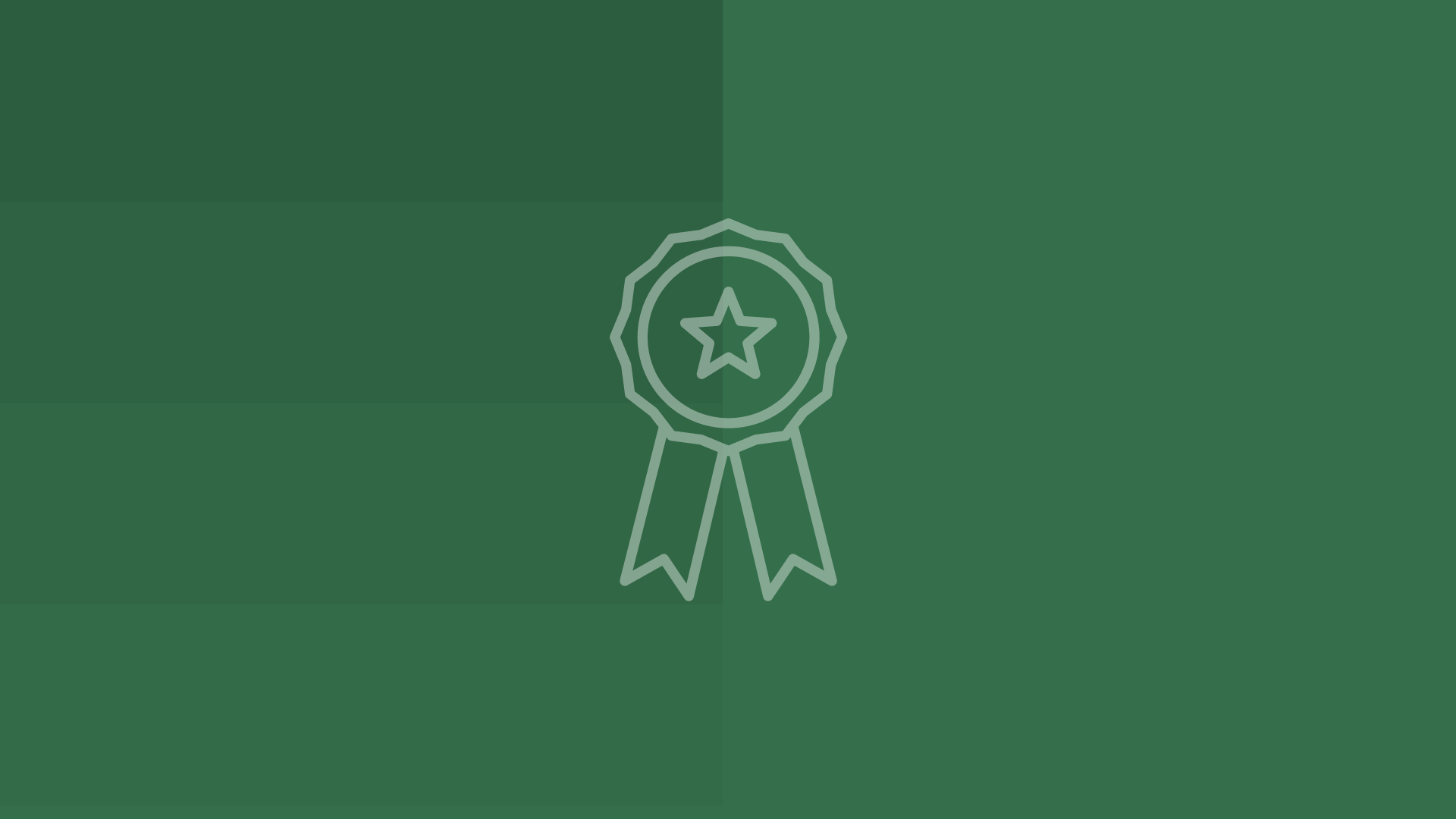 Award ribbon icon with a dark green geometric background